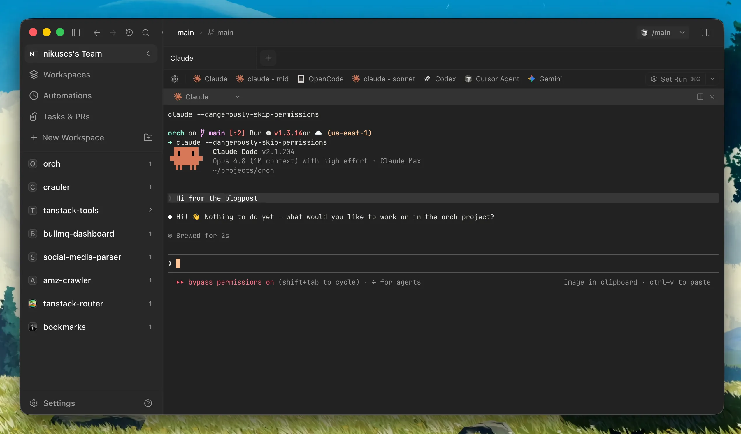 Superset UI with multiple agents running